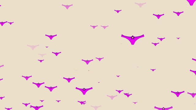 LOOP Falling panties background for garments, creative abstract background for undergarments.