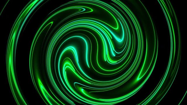 Computer generated background with abstract spiral. 3D rendering circular merger of neon color lines.