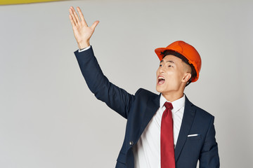 businessman in a helmet