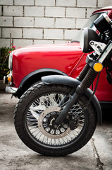 old red motorcycle