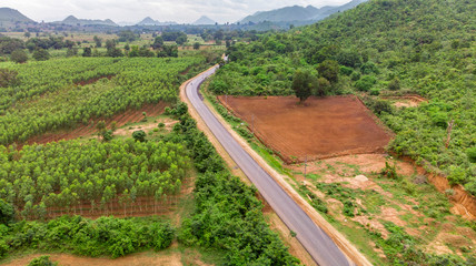 A road passing through a valley