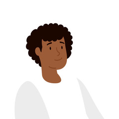 young man afro avatar character icon vector illustration design