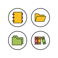 Archive folders icons set. binders vector icon