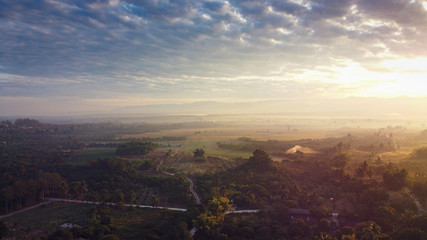 Beautiful aerial view of the River in Mae Chaem Thailand.