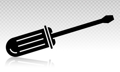screwdriver repair tools vector flat icon on a transparent background