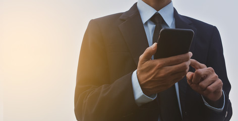 Businessman use mobile smart phone