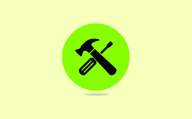 Hammer, Screwdriver logo, Repair maintenance Tools icon 