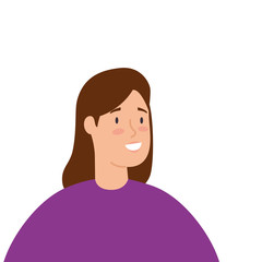 beautiful woman avatar character icon vector illustration design