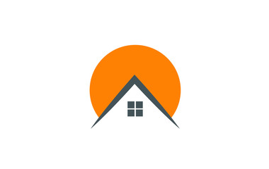 House Sun Real Estate Logo Design 