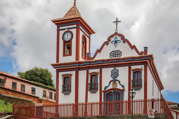 Beautiful decorated colonial church in Diamantina, Minas Gerais, Brazil