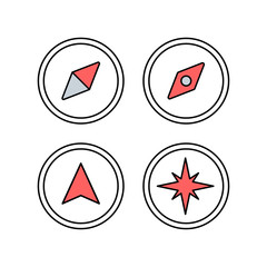 Compass vector icons set. Compass icon vector