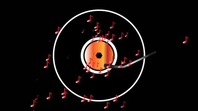 ancient phonograph record. Motion graphics with fast moving and rotating effects. used as a classical music player. abstract background animation