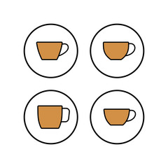 Cup of coffee icons set. Coffee cup icon. Coffee vector icon. Tea