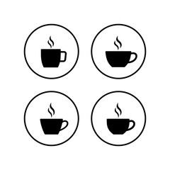 Cup of coffee icons set. Coffee cup icon. Coffee vector icon. Tea