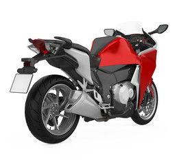 Red Sport Motorcycle Isolated