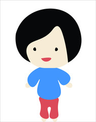 Belly Fat Woman. Vector cartoon character.