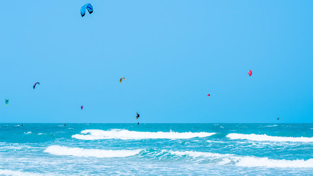 Kitesurfing Thailand Hua hin on a Sunny day
