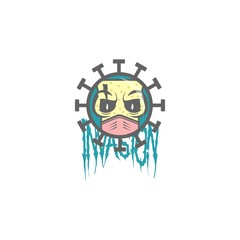 Corona Virus Scary Monster illustration