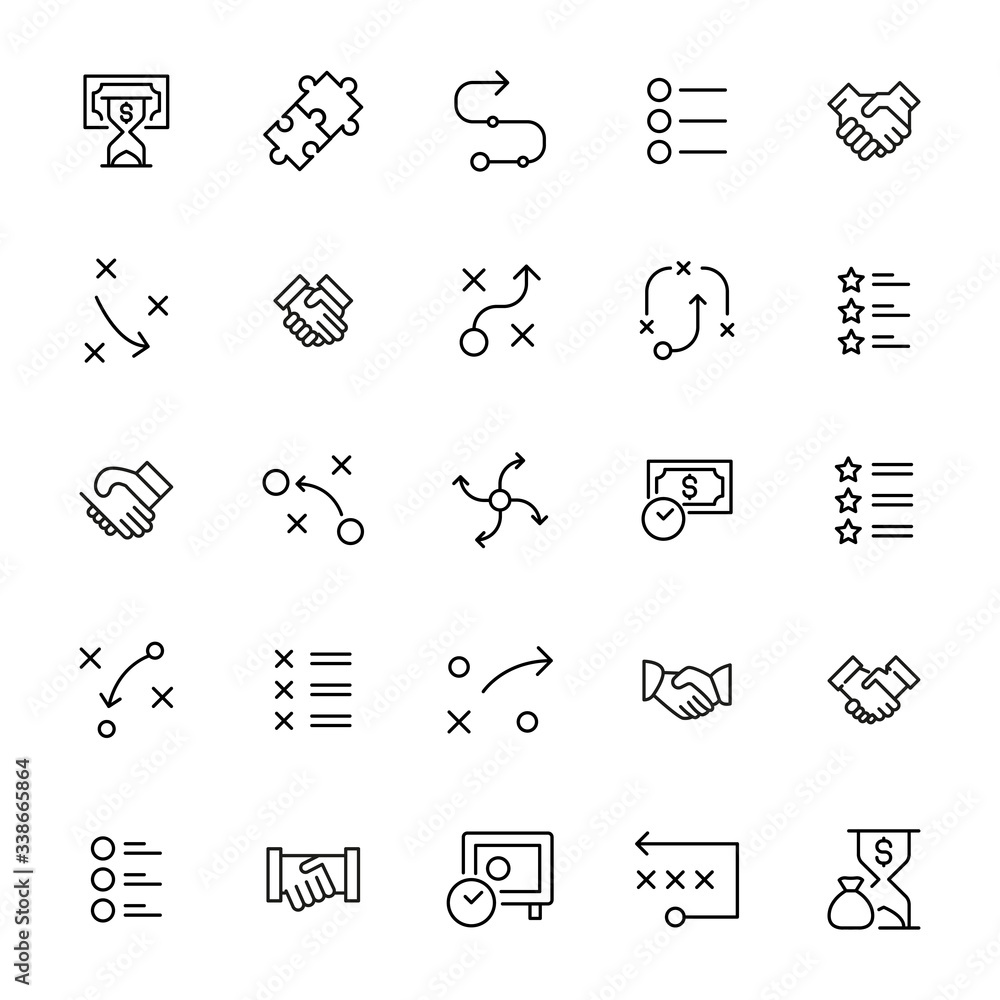 Poster simple set of agile modern thin line icons