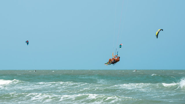 Kitesurfing Thailand Hua hin on a Sunny day