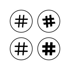 Obraz premium Hashtag icons set. black hashtag icon