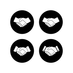 Handshake icons set. Business handshake. contract agreement. Trust icon vector. Deal. Done. partnership icon