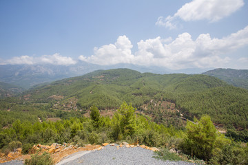 Fototapeta na wymiar Landscape with mountains and clouds Alanya Turkey