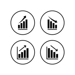 Growing graph Icons set. Chart icon. Graph Icon in trendy flat style isolated