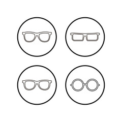 Glasses icons set vector. Stylish Eyeglasses. Glasses icon. Optical concept