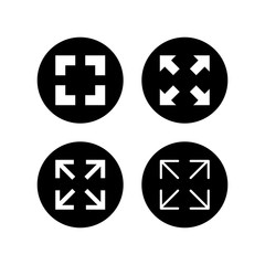Fullscreen Icons set. Expand to full screen icon for apps and websites. Fullscreen sign icon. Arrows symbol © Oliviart