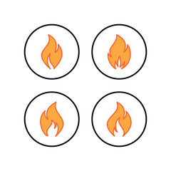 Fire icons set . Fire flame icon template.