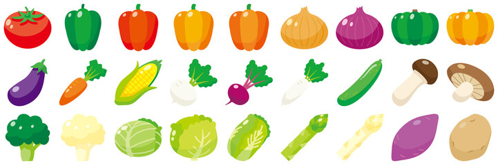 野菜アイコンセット-Vegetable vector icon