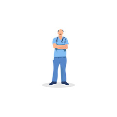 hospital worker illustration design template
