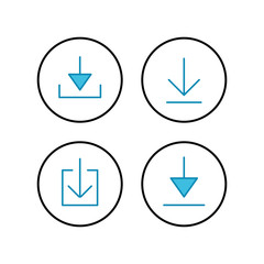 Download icons set. Downloading vector icon