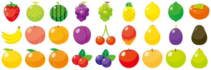 Fotobehang フルーツアイコンセット-Fruit vector icon © natsumi