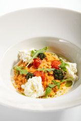 Tomato risotto close up