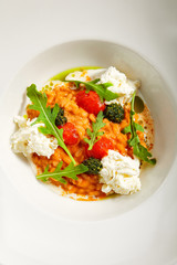 Tomato risotto top view
