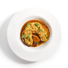 Osso buco with spices close up