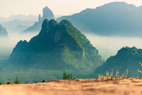 Mountain at Doi tapang viewpoint, Khaotalu, in Chumphon province.