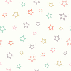 Fototapeta na wymiar Star pattern background. Cute seamless tossed vector repeat design. Ideal for child and baby projects.