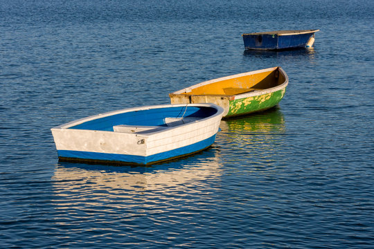Fishing dinghy's on Knysna lagoon