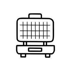 Waffle iron outline vector icon. Thin line black waffle iron icon