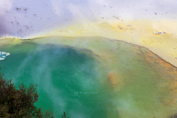 Wai o Tapu hot springs in New Zealand.