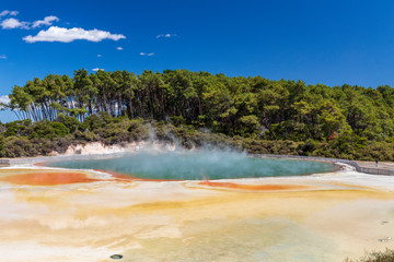Wai o Tapu hot springs in New Zealand.