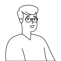 young man with eyeglasses isolated icon vector illustration design