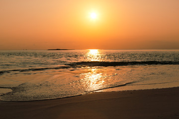Sunset at Maldives beach