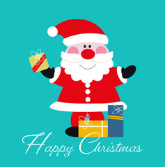 Santa Claus with Christmas presents vector illustration
