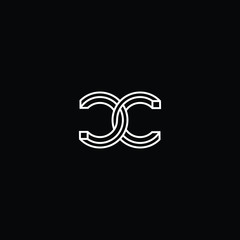 Minimal elegant monogram art logo. Outstanding professional trendy awesome artistic CC initial based Alphabet icon logo. Premium Business logo White color on black background