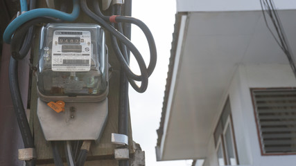 electric meter hang on column