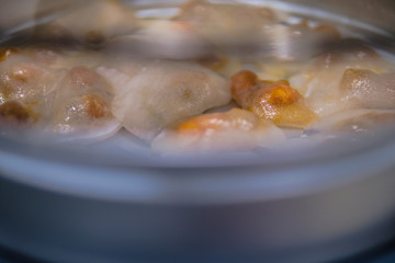 Tapioca Starch Chewy Crystal Dumplings with Shrimp and Pork fillings